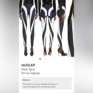 Mugler, black, white and navy blue leggings size 40FR